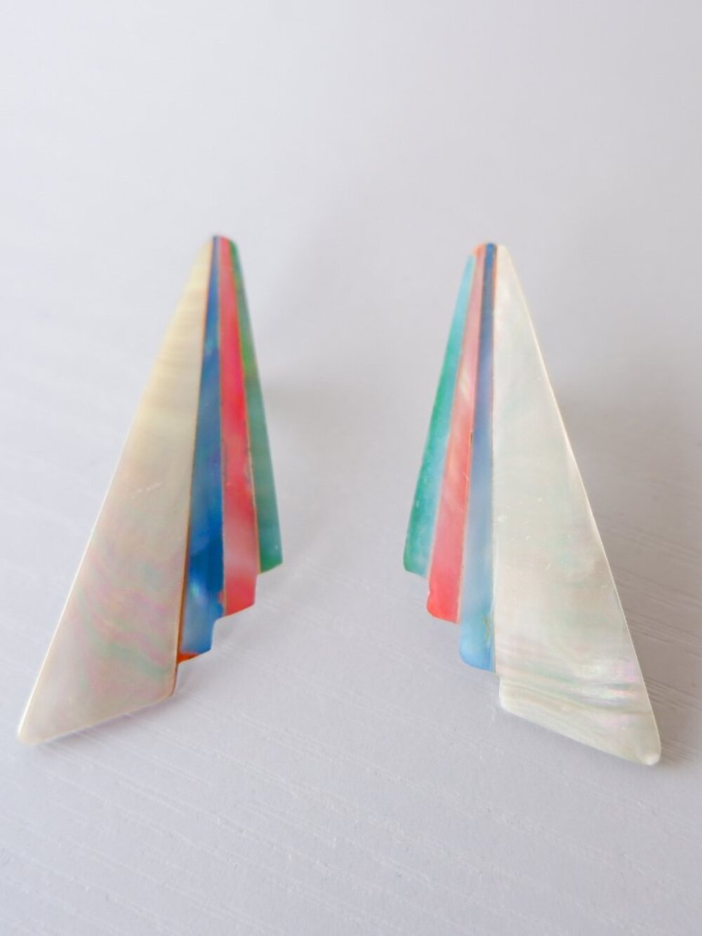 Vintage Multicolor Pastel Pearlescent Earrings